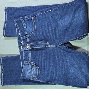 Copper Flash Jeans Womens 12 Curvy Bootcut Blue Embellished Pockets Bling